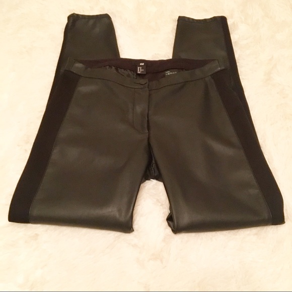 H&M Faux Leather Skinny Pants-Size 10 - Picture 4 of 8